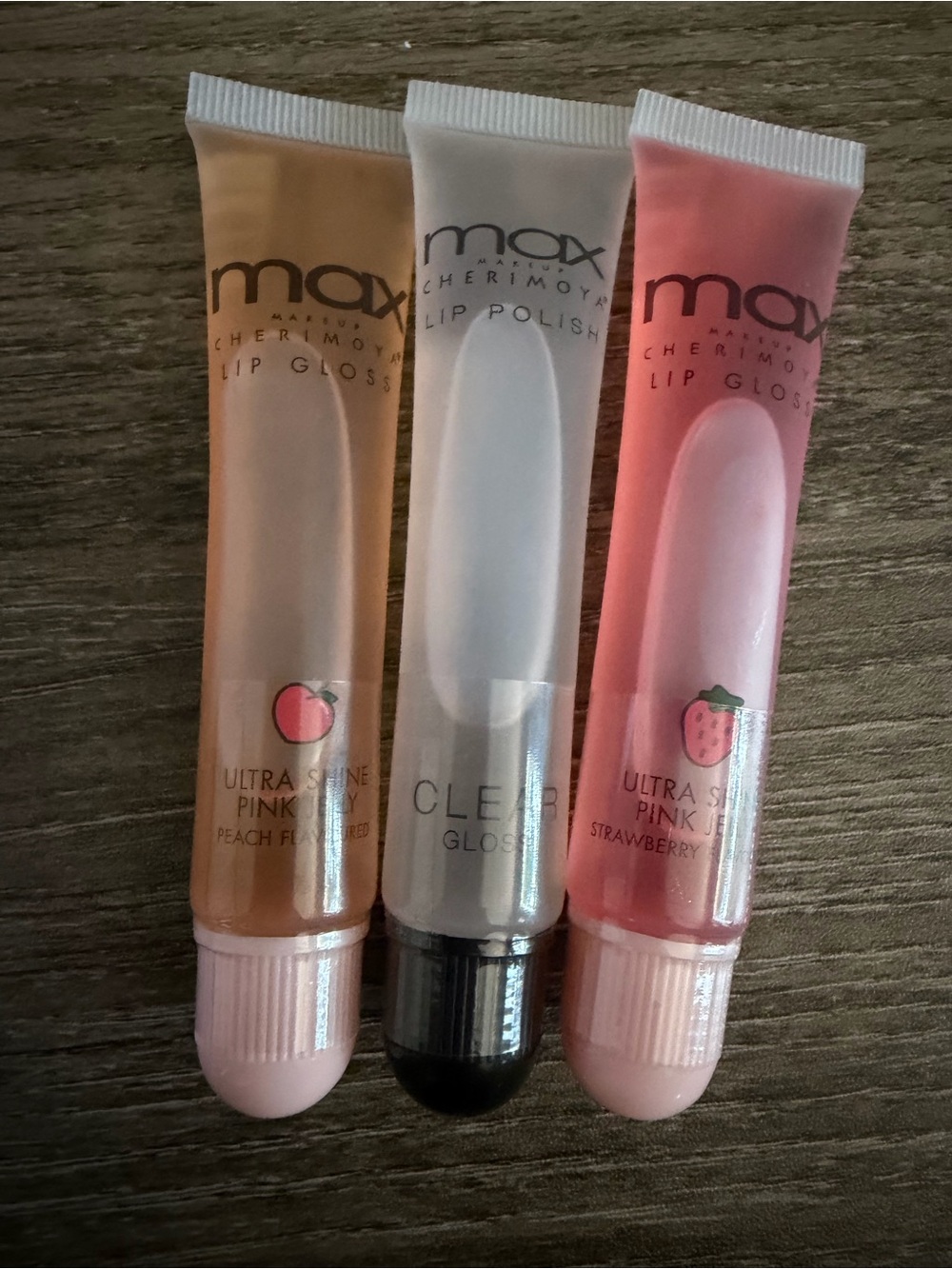 Lip Gloss Trio - Peach, Clear, Strawberry